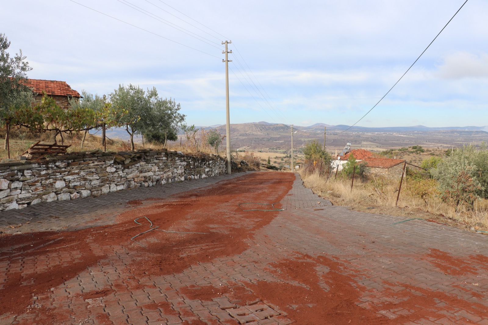 Başkan Tosun, Evciler’deki Kilit Parke Taş Çalışmalarını İnceledi